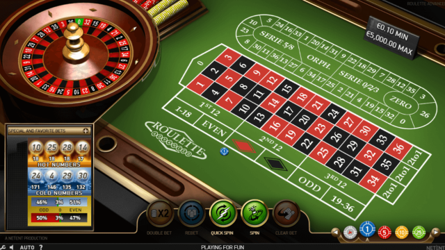 Игровой интерфейс Roulette Advanced 1