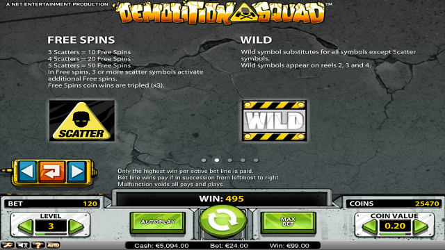 Характеристики слота Demolition Squad 2